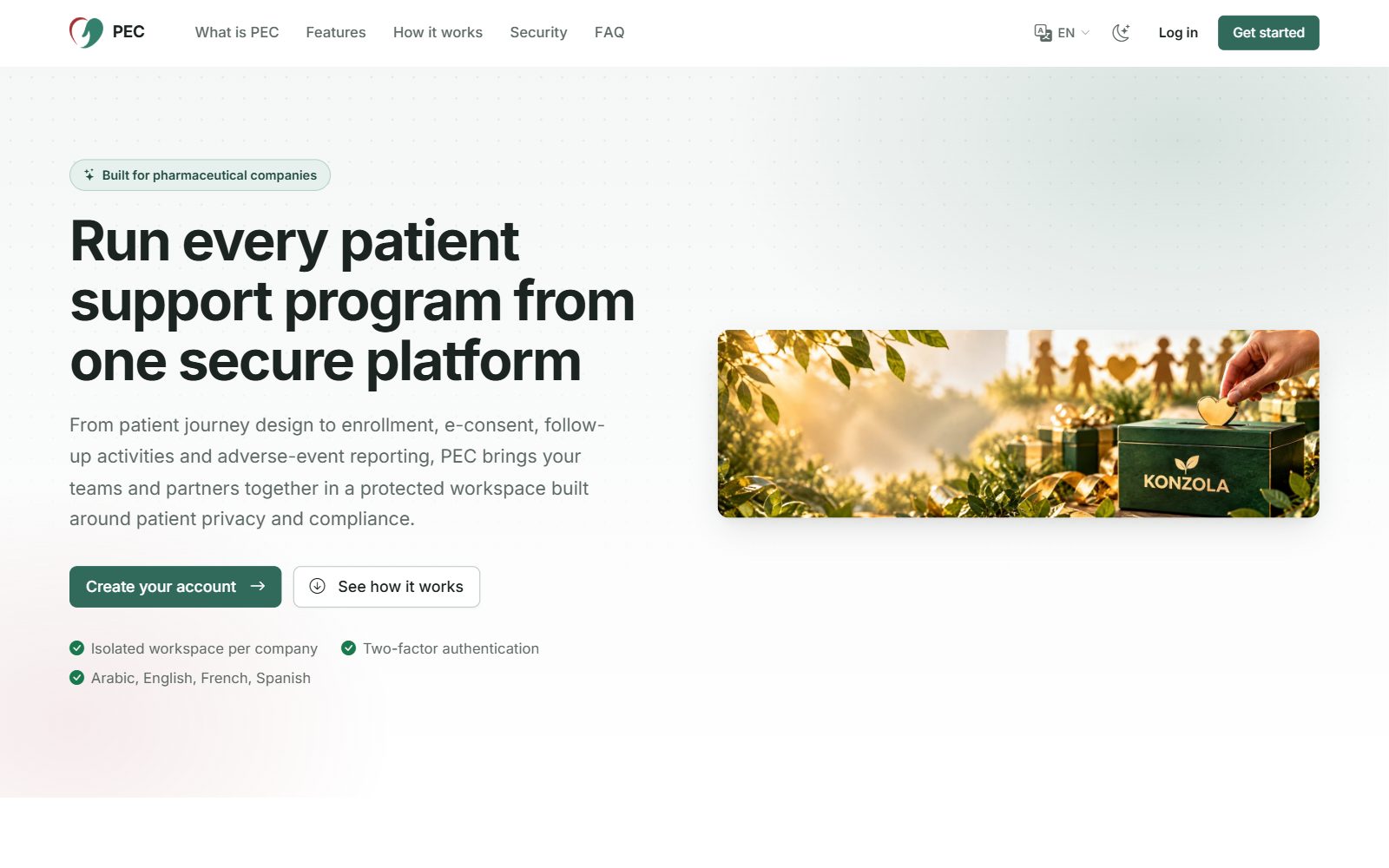 PEC — Patient Support Programs, run from one secure platform